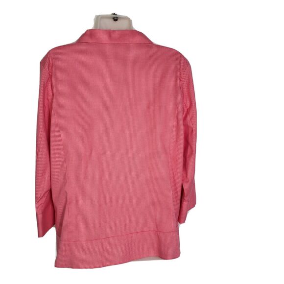 Coldwater Creek Womens Shirt Shacket Medium Pink Checked Buttons 3/4 Sleeve - Picture 2 of 10